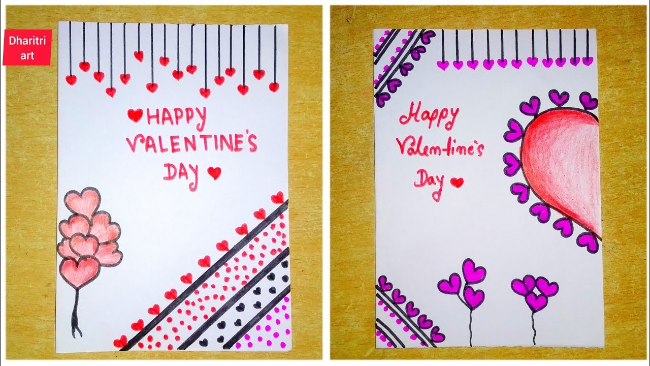 2 Different Valentine's Day Card Ideas || Valentine's Day Card || Valentine's Day Drawing