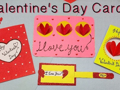 4 Easy and Beautiful Valentine's Day Cards ❤️.Valentine's Day Special.Handmade card.Diy card