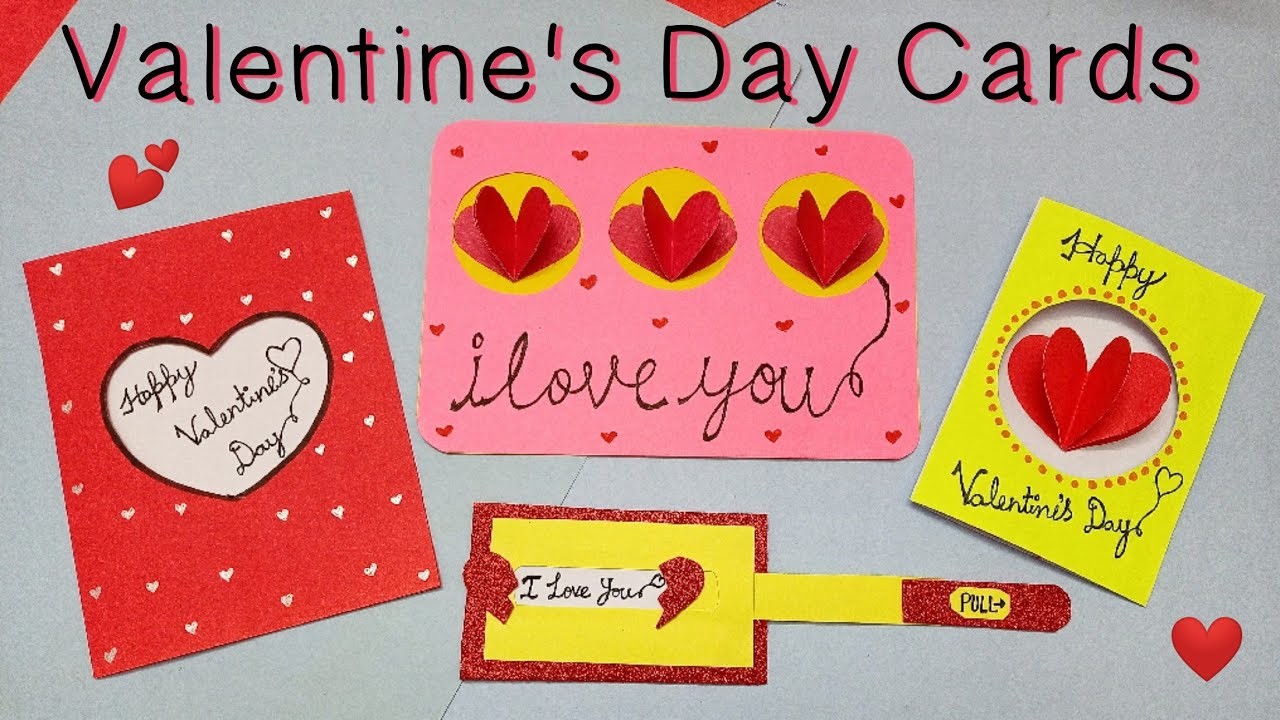 4 Easy and Beautiful Valentine's Day Cards ❤️.Valentine's Day Special.Handmade card.Diy card
