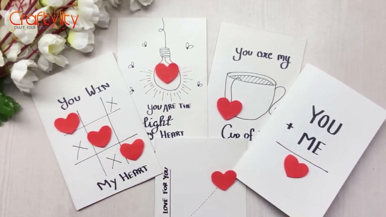 5 Easy Last-Minute Valentine Cards Under 5 Minutes or Less | Creative Valentine Card ideas