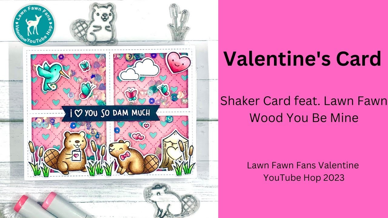 A Valentine's Shaker Card (Lawn Fawn Fans Valentine Hop 2023)