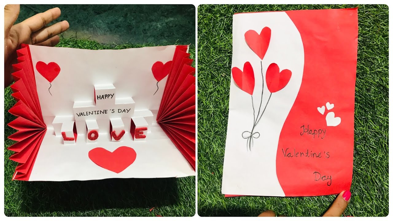 Beautiful handmade Valentine’s Day gift card || how to make greeting cards #youtube #valentinesday
