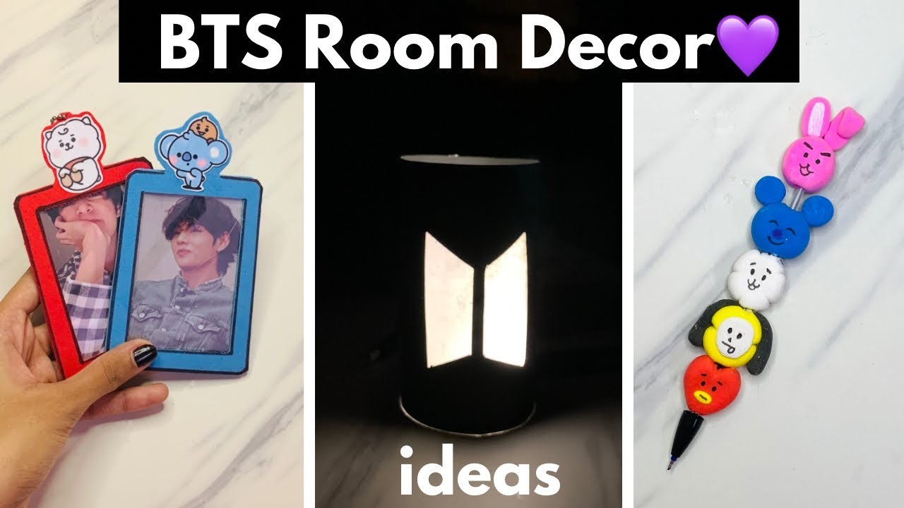 Bts Room decor ????. BTS DIY. how to make bts lamp. how to make photocard holder. save money
