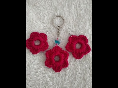 Crochet earings n keychain pattern using pulltabs ring