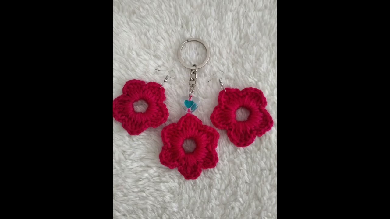 Crochet earings n keychain pattern using pulltabs ring