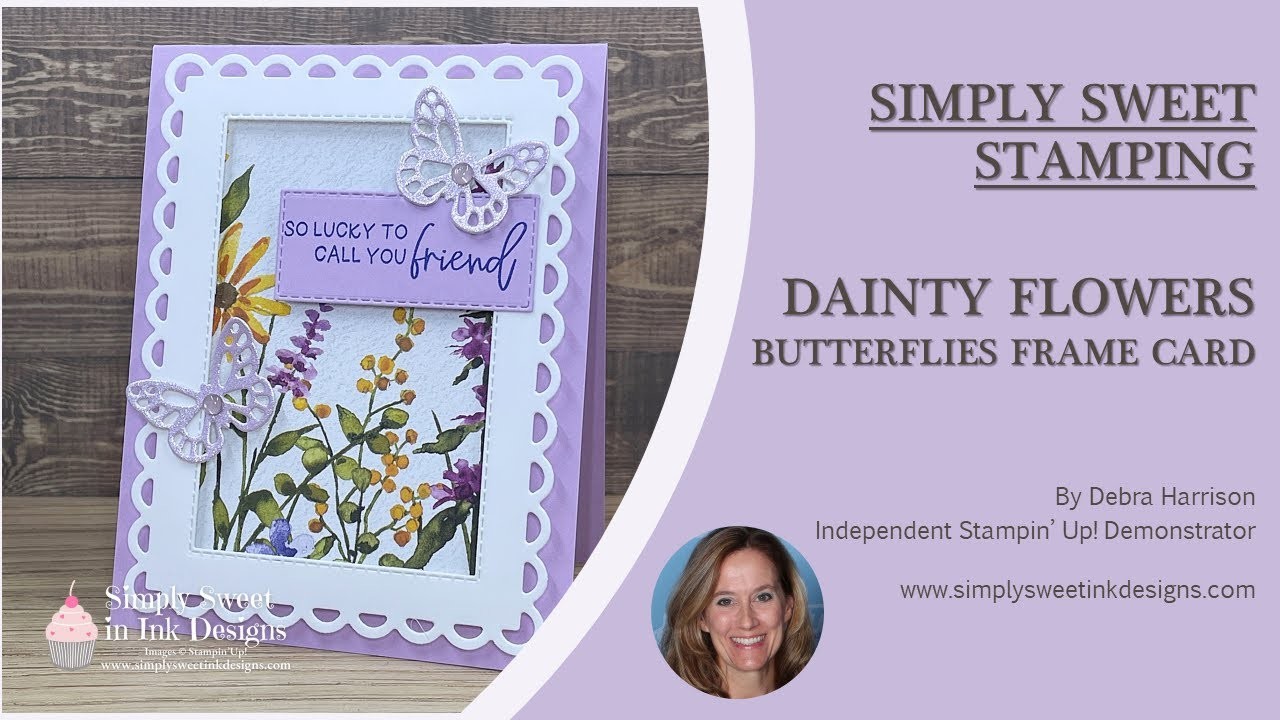 Dainty Flowers Butterflies Frame Card