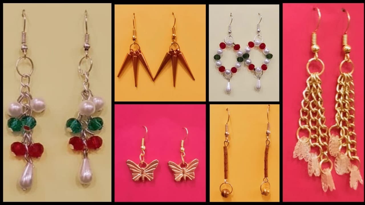 DIY earrings! 5 handmade earrings| handmade earring making ideas| Arshiya's handmade