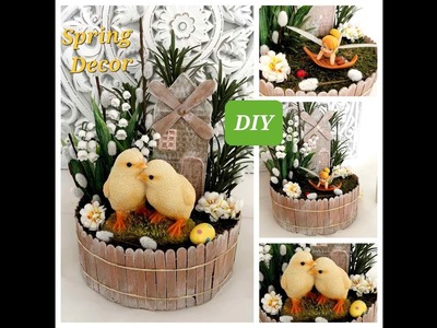 DIY Easter crafts. Spring composition.Easter decoration ideas #easter #spring #decor #diy #tutorial