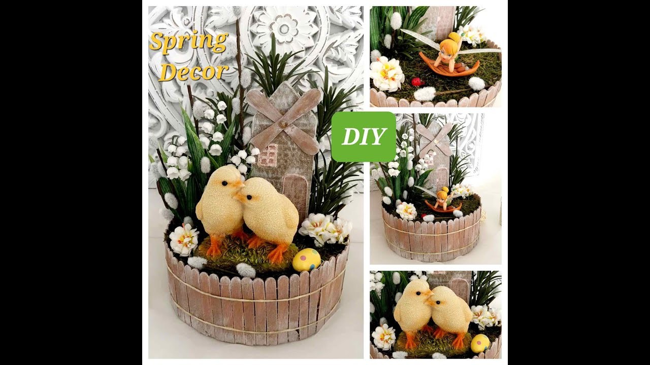 DIY Easter crafts. Spring composition.Easter decoration ideas #easter #spring #decor #diy #tutorial