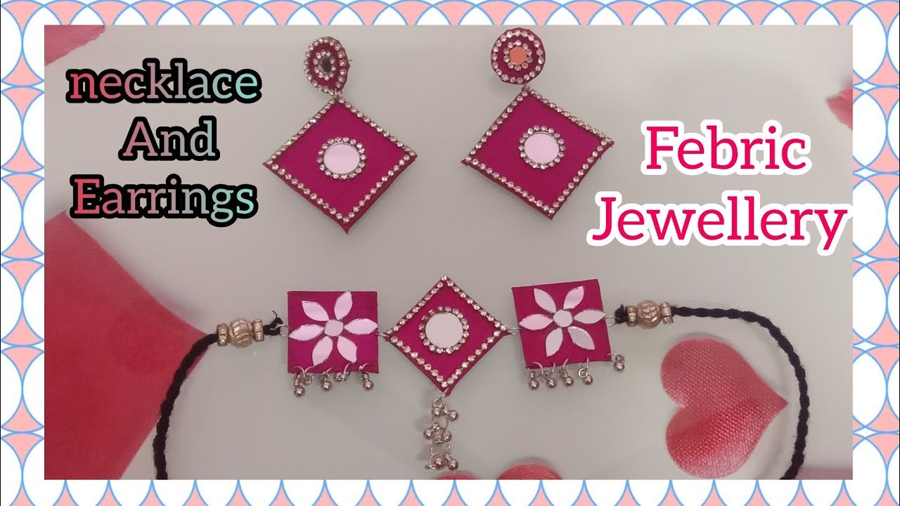 DIY ✨ Febric jewellery || How to make easy Jewellery at home ✨Hand made earrings ✨ necklace #diy
