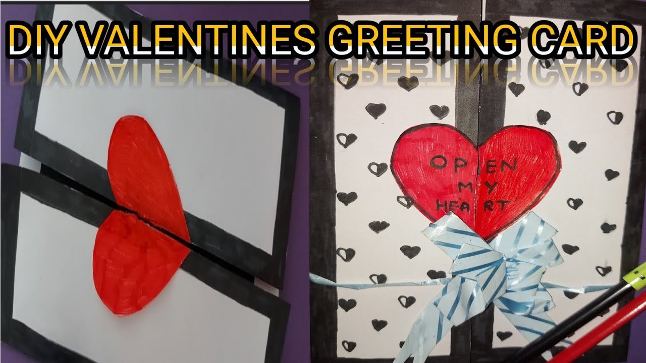 DIY GREETING CARD FOR VALENTINE’S DAY| How to make message card using white paper|White paper crafts