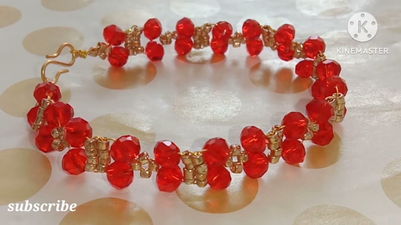 Diy handmade bracelet. easy bracelet tutorial #youtube#diy#handmadejwellery#crafterkavya#viralvideo