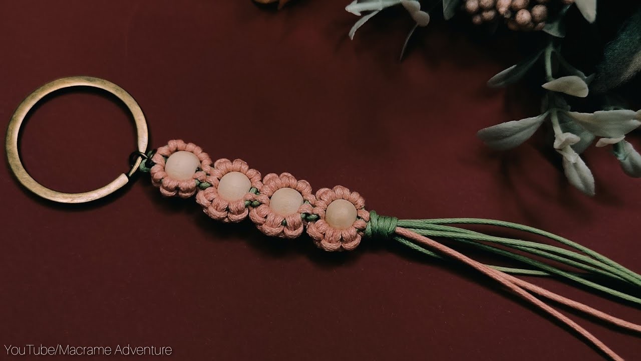 DIY Handmade Macrame flower keychain | Valentine's gift