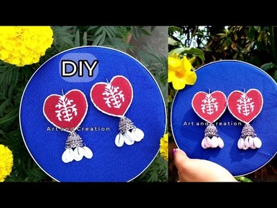 DIY- Statement fabric earrings making || Handmade Jewellery || Fabric jewellery || #diy