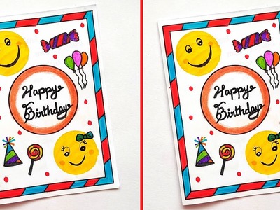 Easy and Beautiful Birthday Greeting Card | Happy Birthday handmade card ideas @TinysVision