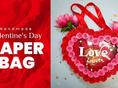 Handmade Valentine's Day Paper Bag |  Valentine's special Paper bag | Heart shape Paper Bag