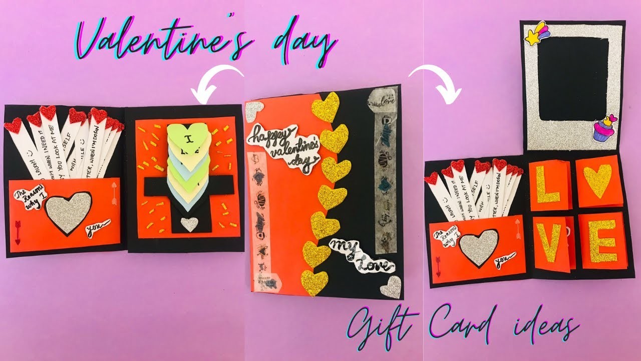 Handmade Valentines Card.How to make Valentine's day card.Valentine's day card making.Valentine card