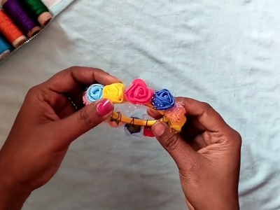Home made flower bangles|wedding bangles|Decoration of old bangles|Easy diy#decor@Madhumitacreation