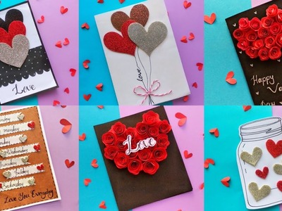 How to make 6 different greetings card for Valentines day (Part - 4) Greetings card for birthday.