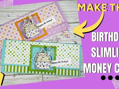 How to make a Cute Handmade Birthday Slimline Money Card (a quick & easy way for gift giving)