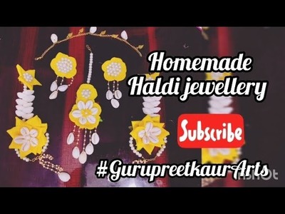 How to make Homemade haldi ceremony jewellery #jewellerydesign#viralshorts #haldiceremony #trending