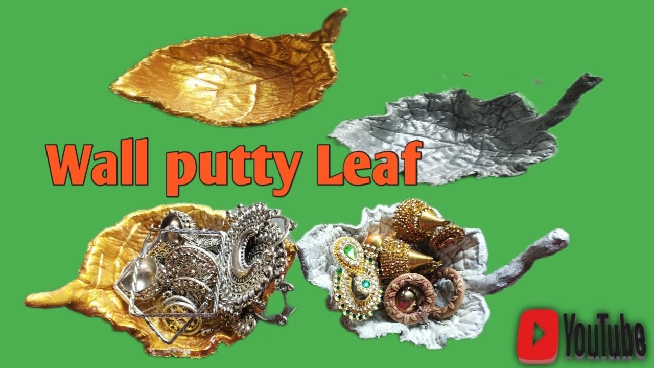 How To Make Leaf Bowl.Leaf Bowl Diy.Wall Putty Craft.Clay Leaf