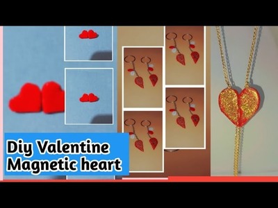 How to make magnetic pendant . diy Valentine day heart pendant