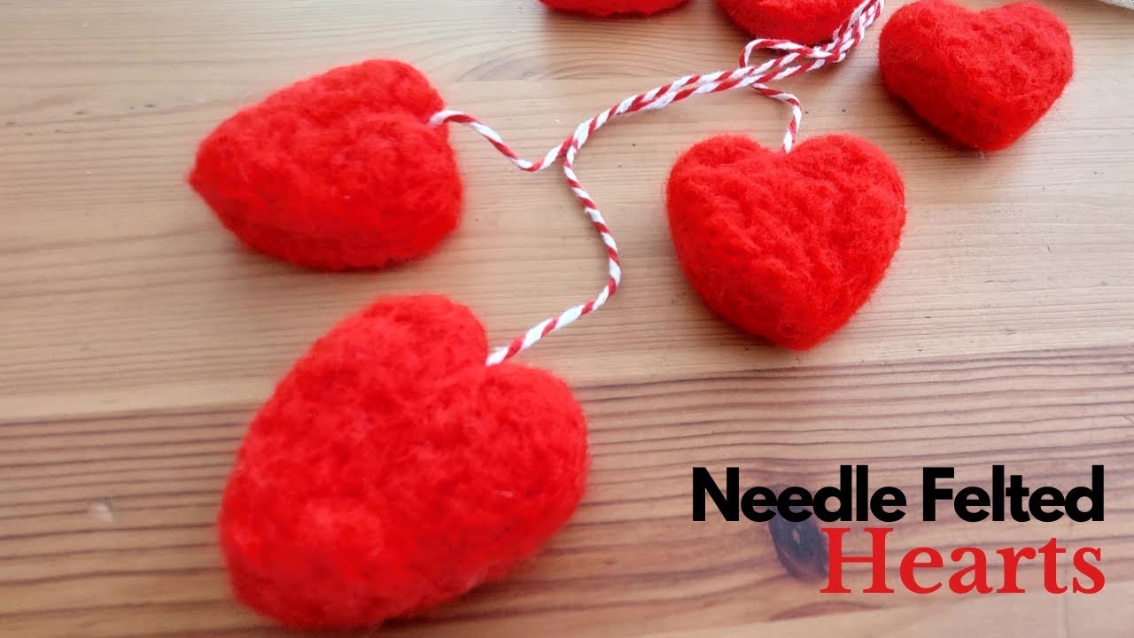 How To Make Needle Felted Hearts | Simple Needle Felting Projects For Beginners