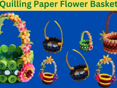 Quilling Flower Basket | How To Make Paper Quilling Flower Basket