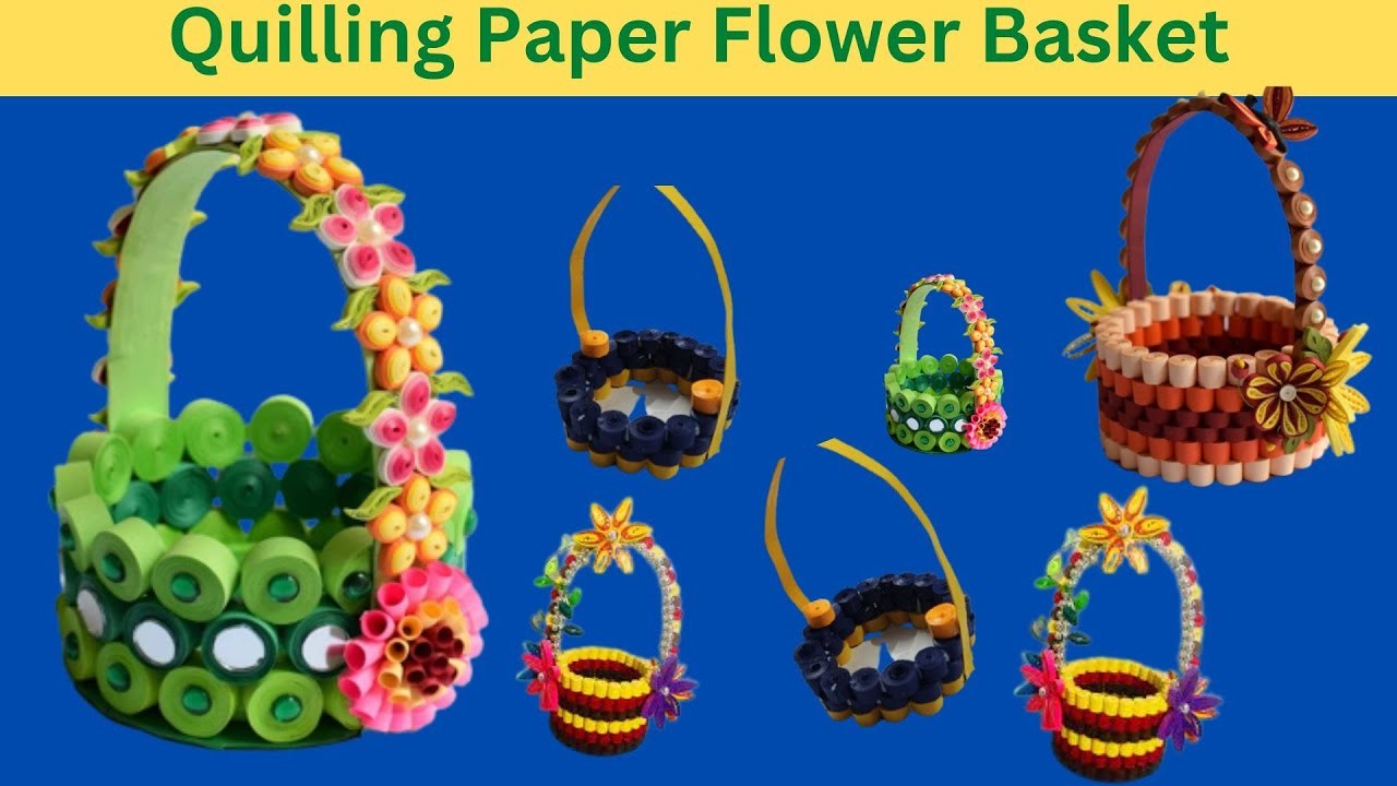 Quilling Flower Basket | How To Make Paper Quilling Flower Basket