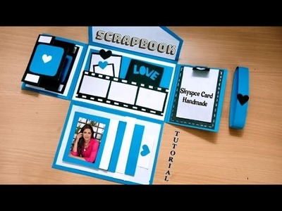 SCRAPBOOK Tutorial - How to make a SCRAPBOOK | Handmade Scrapbook Card step by step @skyspceart