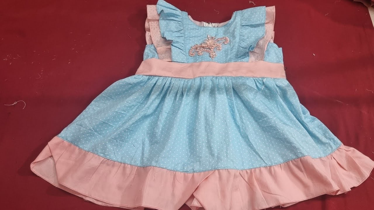 Summer Lawn Cotton Causal were baby fairy Frock cutting Stitching , DIY Sewing trick for beginners