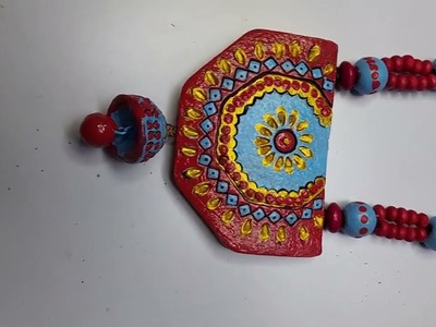 Terracotta  jewellery  pendant  painting