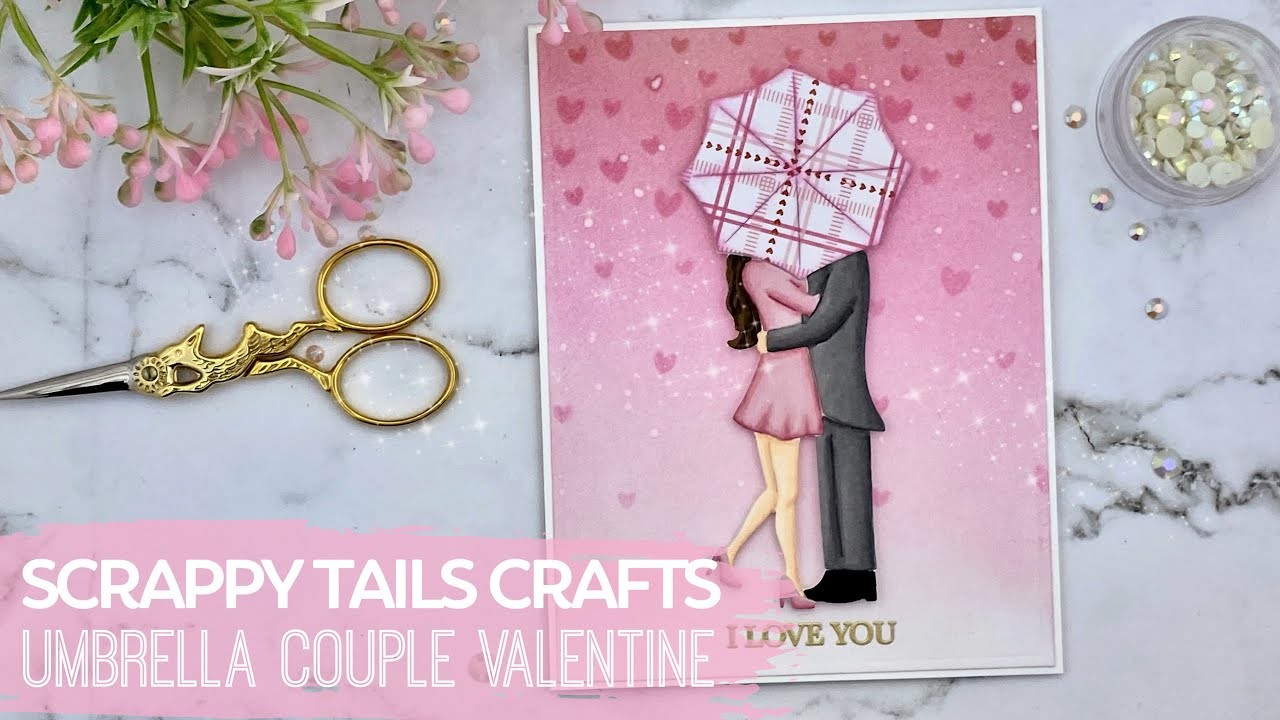 Umbrella Couple Valentine's Day Card