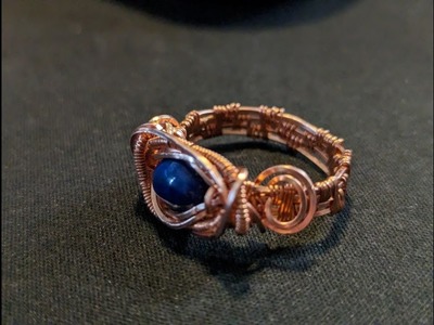 Wrapping a Ring Tutorial: Raw Copper and Mini Lapis lazuli cab