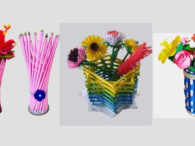 3 superb handmade flower vase for home decor|Diy flower pot ideas|#diy #jnartandcraft #viral #how