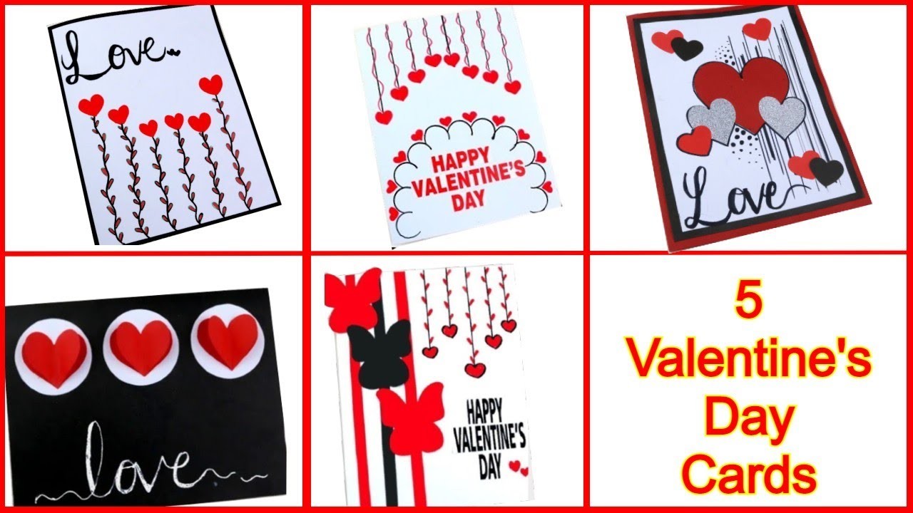 5 Easy and Beautiful Valentine's Day greeting card ????????. Handmade Valentine's Day card idea