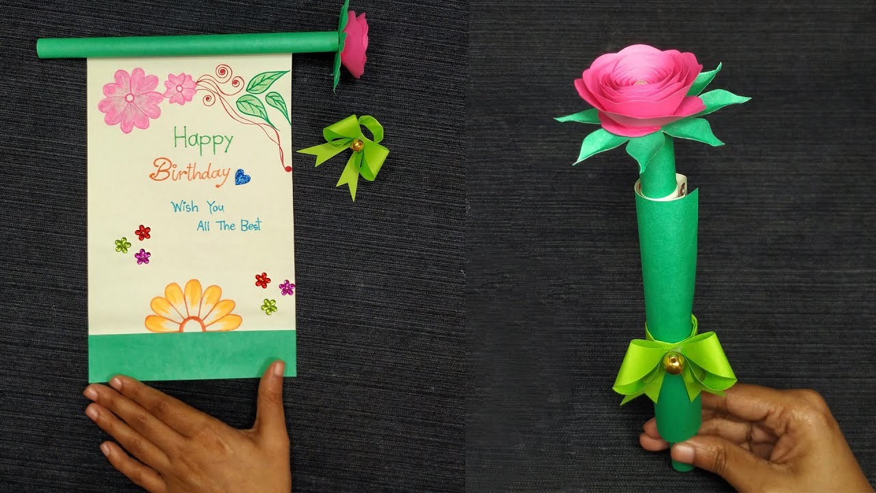 Beautiful Birthday Card Ideas Easy | Happy Birthday Card Idea | DIY Rose Greeting Card