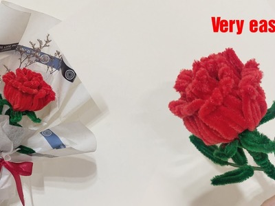 Beautiful Rose flowers for Valentine's Day | DIY Valentine's Day gift ideas | Pipe Cleaner Craft