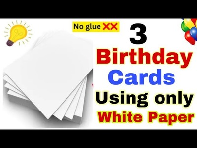 Birthday card using white paper | DIY Birthday Gretting Card | Birthday Card Ideas | Gretting Cards