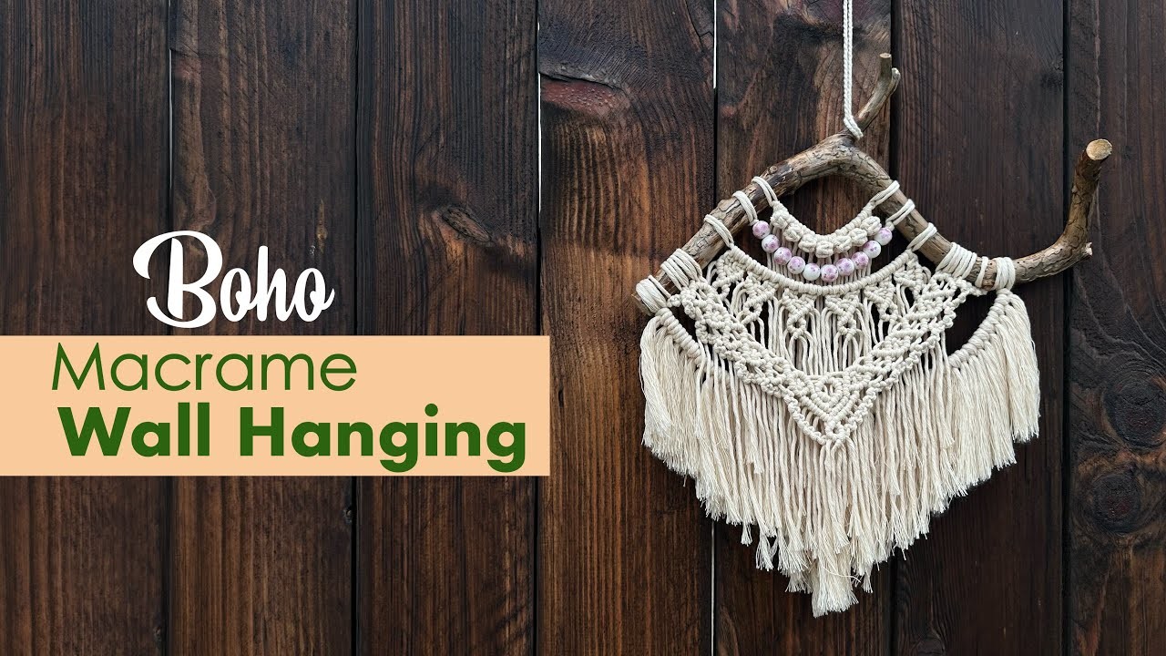 DIY:  Boho Macrame Wall Hanging Tutorial. HOW TO DECORATE FANCY DRIFTWOOD (relax music)