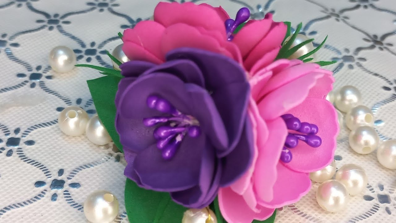 DIY flower rubber band tutorial: easy handmade flower rubber band for all occasion@arshiyashandmade​