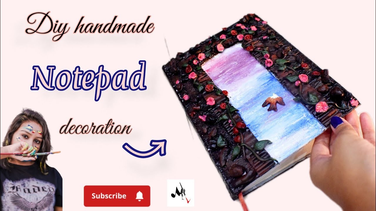 Diy handmade notepad decoration|Diy Handmade gift ideas| Diary Cover design handmade #art #musickart