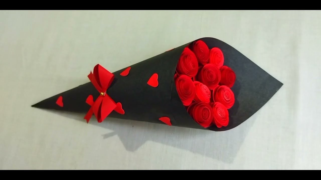 DIY| How to make Paper Rose Flower Bouquet| Valentine's Day Gift Ideas| Valentine's day craft