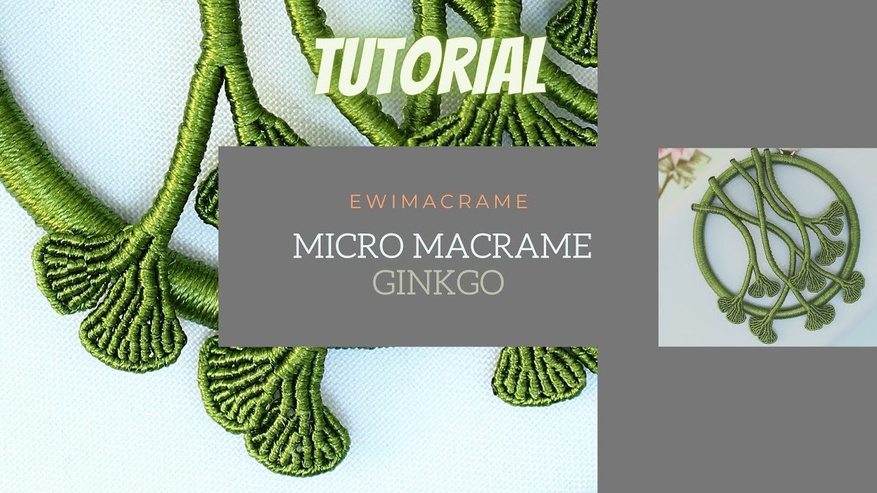 DIY micro macrame Ginkgo leaf