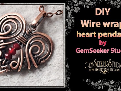 DIY Valentine's day gift. Simple heart. How to make a wire wrapped heart pendant 5. Beginners.