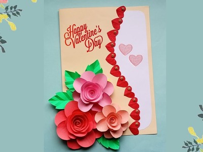 Easy and beautiful Valentine's Day card | Handmade valentine's day card | Flower greeting card