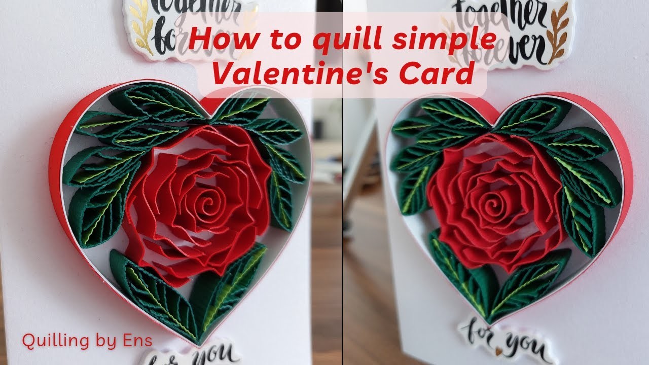 Easy DIY Valentine's Card #filigree #basteln #handmade #quilling #papercraft #handmadecard #diycard