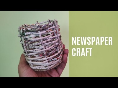 Easy paper craft | Newspaper craft | Pen holder from newspaper | diyfluent