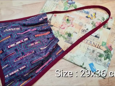 EP 140 : DIY Shoulder bag |Tote bag | Bag sewing tutorial